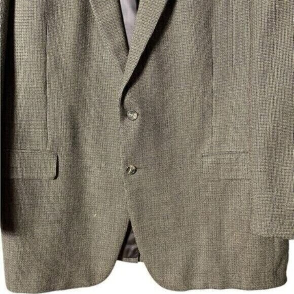 Ralph Lauren Chaps Wool Houndstooth Blazer 48L Sport Coat Jacket Formal - Picture 2 of 8